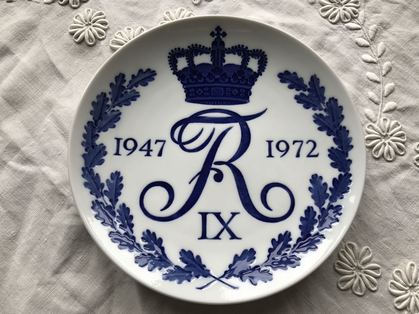 Royal Copenhagen Mindeplatte Frederik D9 80kr 