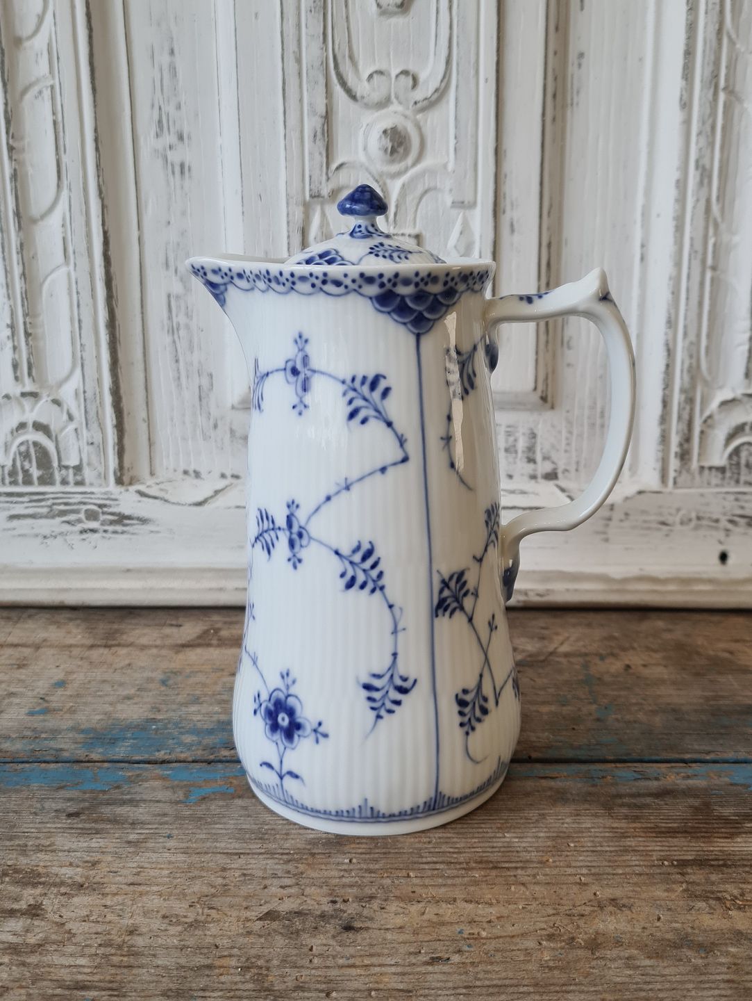 KAD ringen - Royal Copenhagen Blue fluted half-lace rare chocolate jug no.  509 - Royal Copenhagen Blue fluted half-lace rare chocolate jug no. 509