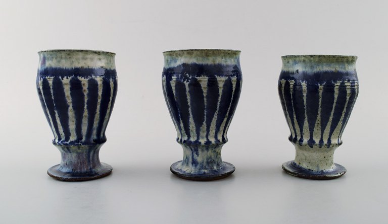 Gutte Eriksen, own workshop, three ceramic cups.