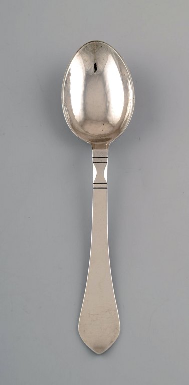 Georg Jensen Continental dessert spoon, silverware, hand hammered.