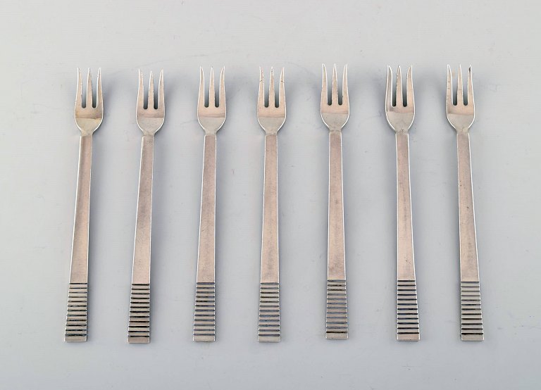 Georg Jensen Parallel. Cold meat fork in sterling silver. 7 pieces in stock.
