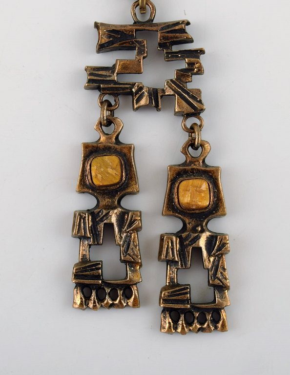 Pentti Sarpaneva, Finland - bronze necklace with yellow stones.
Finnish modern design 60/70 s.