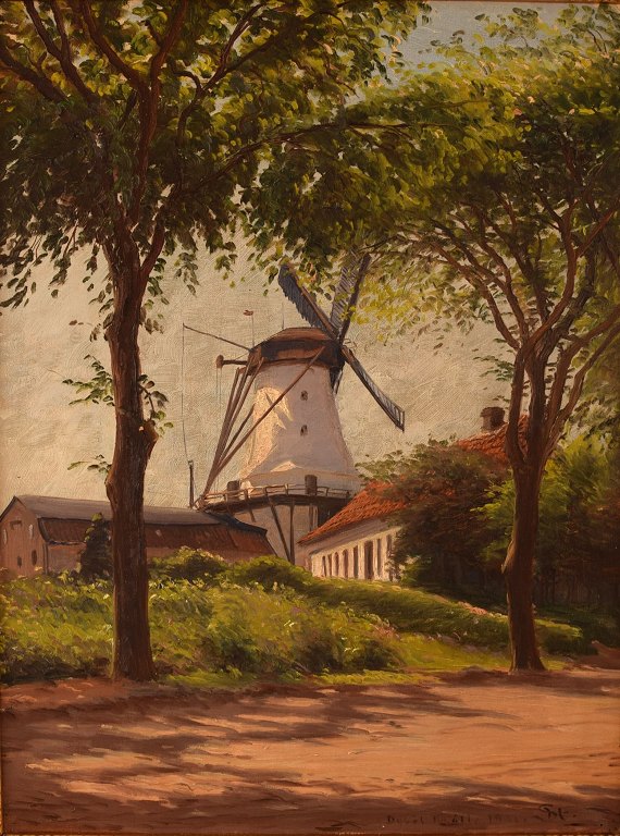 Sigvard Hansen, b. Copenhagen 1859, d. Hellerup 1938. Oil on canvas. Dybbøl 
Mølle.