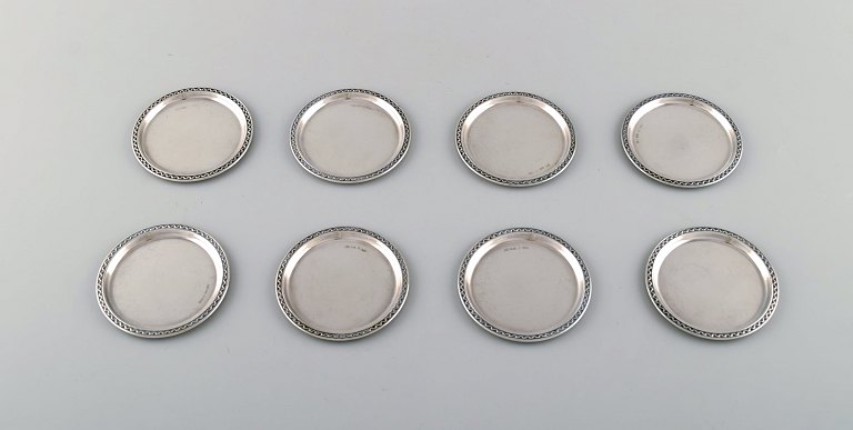 GAB, Sweden. Eight silver coasters, dated 1967.
