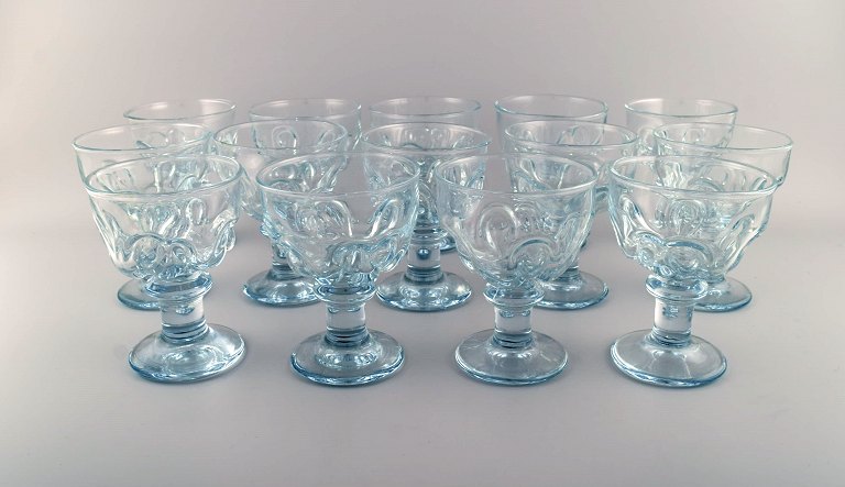 14 store franske designer glas i mundblæst kunstglas. Midt 1900-tallet.
