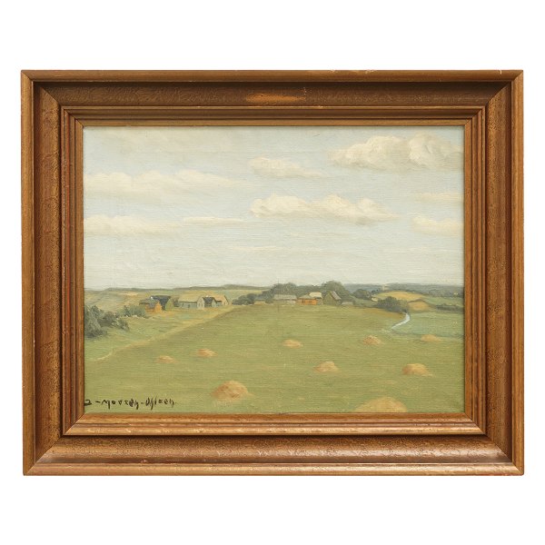 Jeppe Madsen-Ohlsen, 1891-1948, oil on canvas. Landscape. Signed. Visible size: 
35x45cm. With frame: 48x58cm
