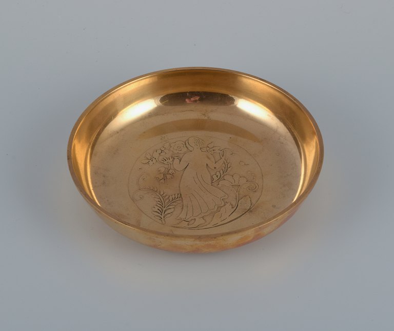 Early Just Andersen art deco bronze bowl.