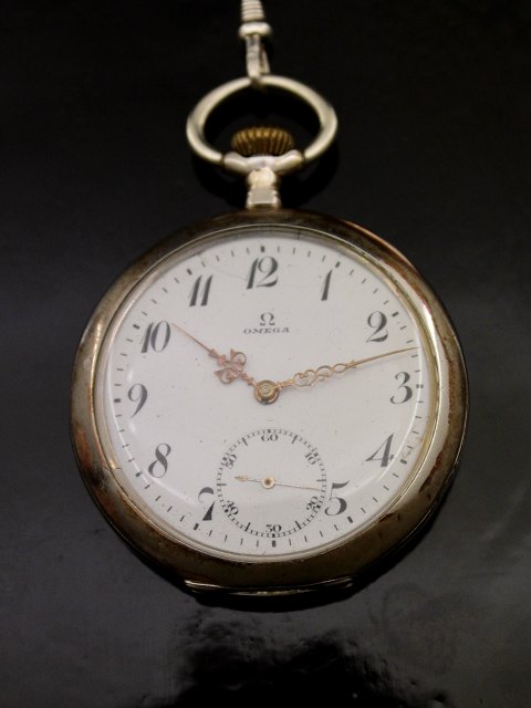 Omega silver pocket watch