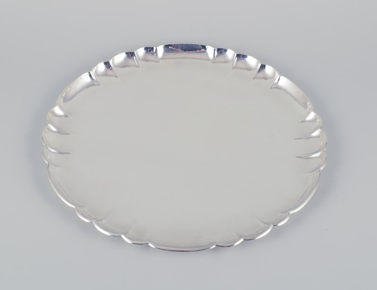 Georg Jensen, large silver tray in sterling silver.
