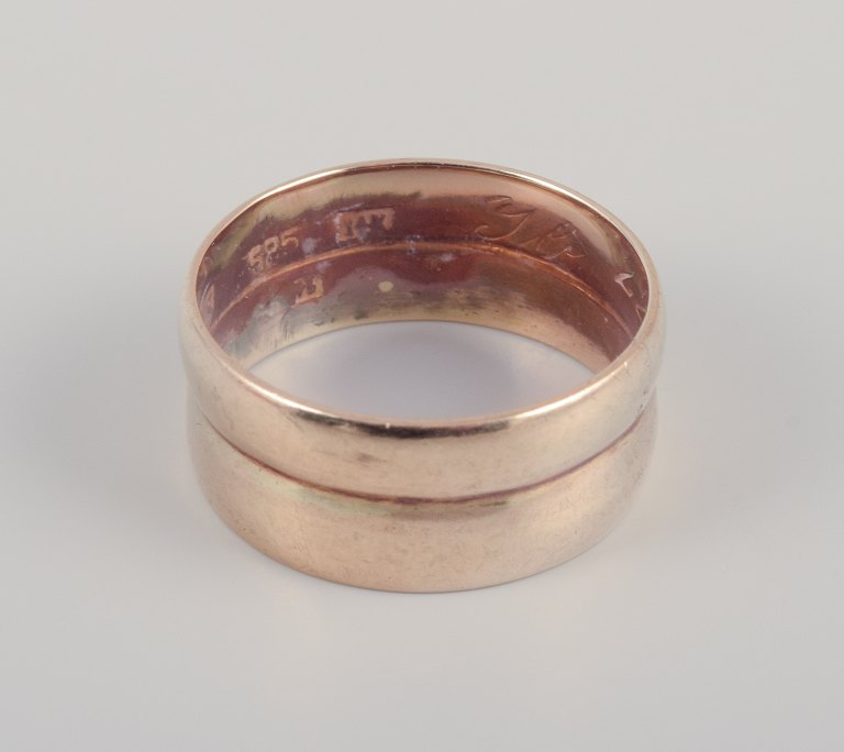 Danish goldsmith. 14 karat gold ring. Classic and minimalist design.