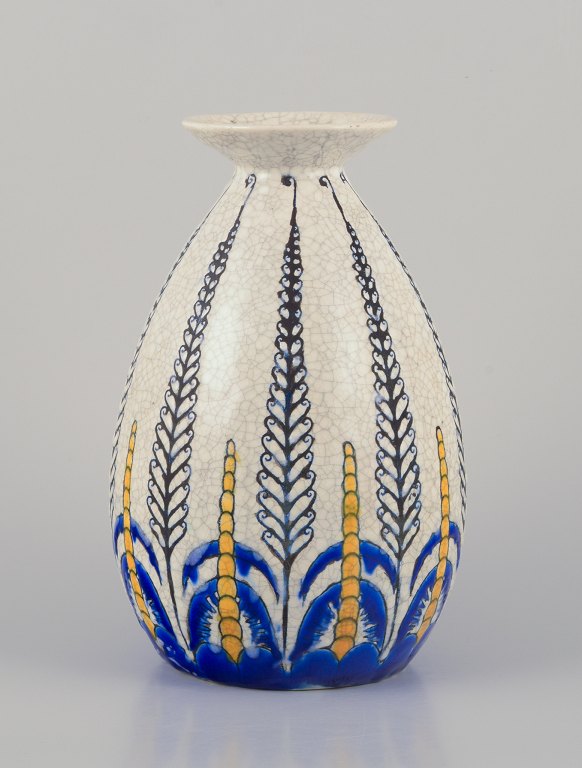 Charles Catteau for Boch Freres Keramis, Belgium. Large Art Deco ceramic vase.