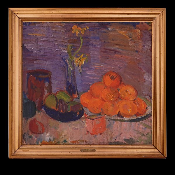 Karl Isakson, 1878-1922, oil on canvas. Stillife 1911. Visible size: 53x55cm. With frame: 65x67cm. Exhibited 1922