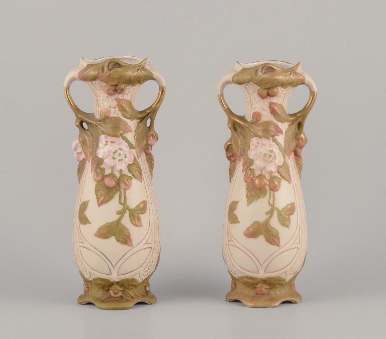 Royal Dux, Czech Republic.
A pair of Art Nouveau vases in porcelain.