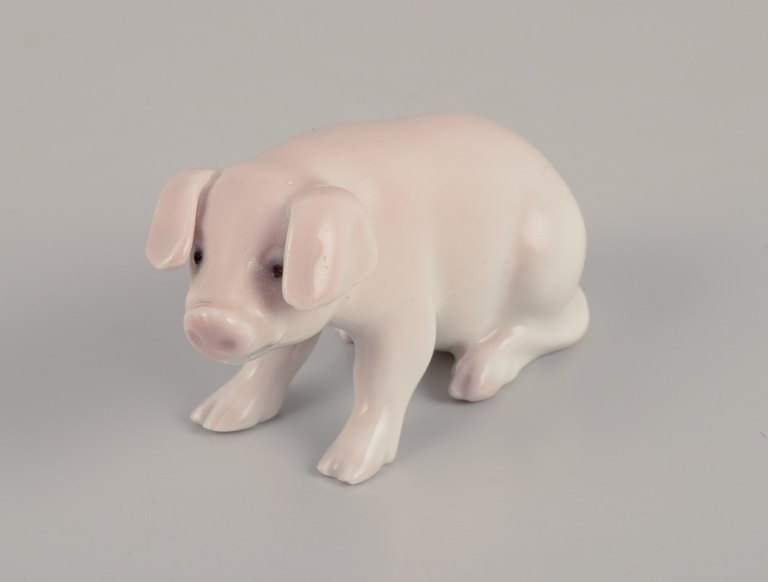 Bing & Grøndahl, rare porcelain figurine of a piglet.