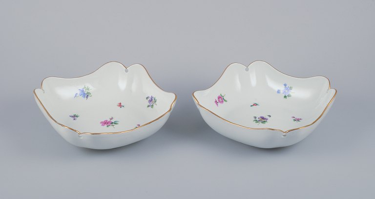 Meissen, Germany, two square bowls.