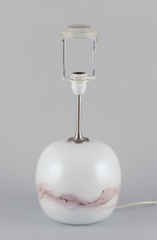 Holmegaard, large "Sakura" table lamp in art glass.