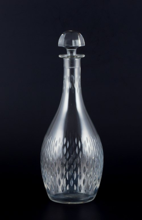 Baccarat, France. “Harcourt” wine decanter in faceted cut crystal glass.