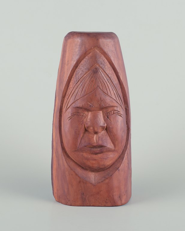 Greenlandica, wood sculpture of a male figure.