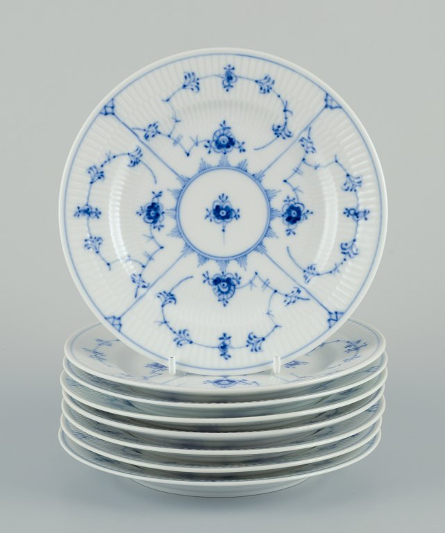 Royal Copenhagen Blue Fluted Plain. Eight plates.
