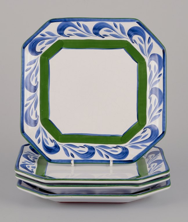 Herend, Hungary. Four square ceramic plates.