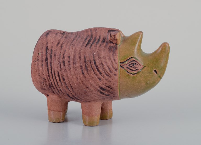 Lisa Larson, Gustavsberg, Sweden.
Ceramic figurine of a rhino.