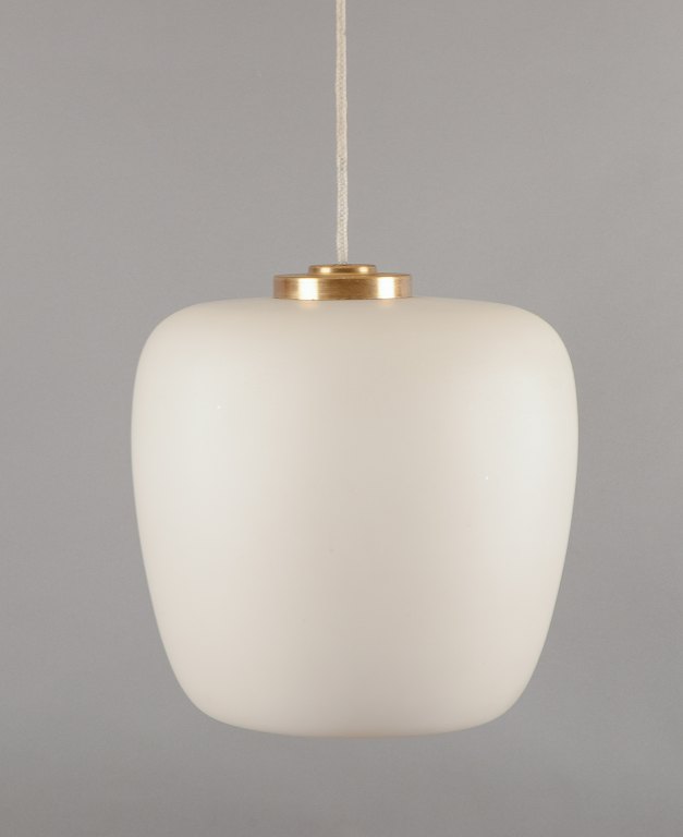 Fog & Mørup pendant lamp in frosted opal glass with brass mounting.