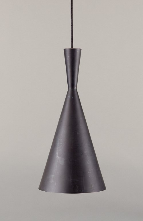 Tom Dixon, Beat Light Tall pendant, crafted from hammered metal coated with a 
matte alloy.