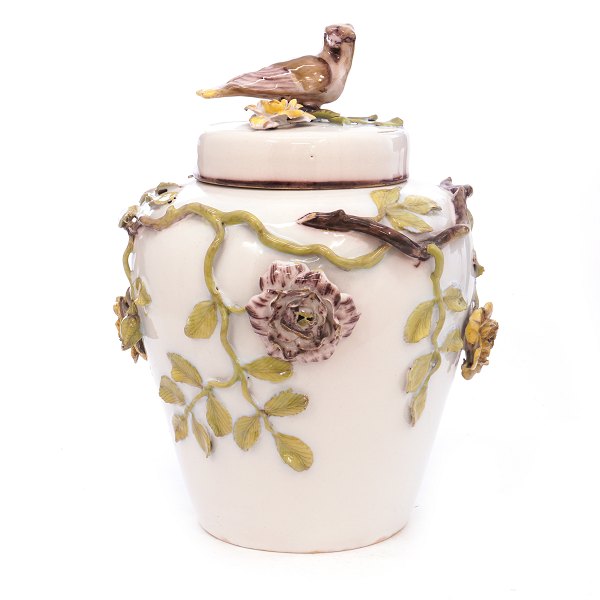 Lidded faience vase by Marieberg, Sweden. Signed circa 1765. H: 35cm