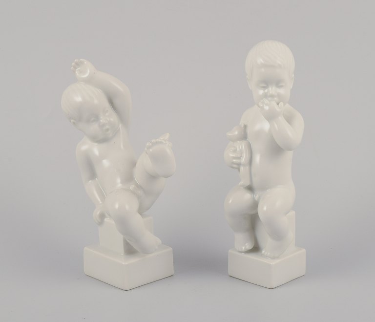 Bing and Grondahl. Two porcelain figurines of two little boys.