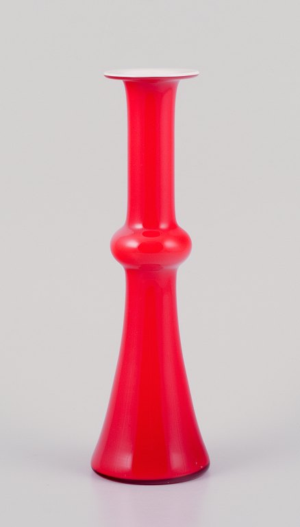 Per Lütken for Holmegaard. 
“Carnaby” vase in red art glass.