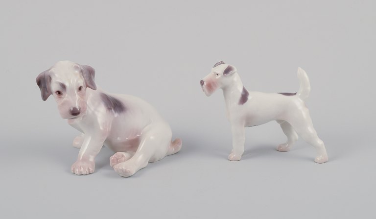 Bing & Grondahl, two porcelain figurines of two terriers.