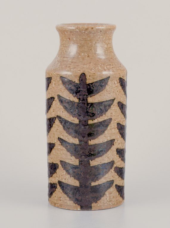 Hertha Bengtsson for Rörstrand Atelje. 
Large cylindrical ceramic vase.