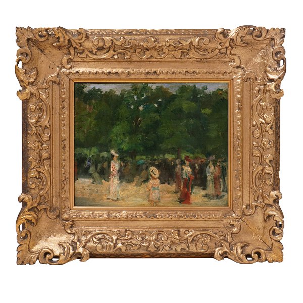 French painter circa 1880. Visible size: 19x24cm. With frame: 36x41cm