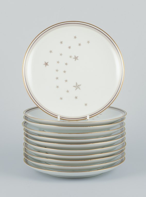 Bing and Grondahl, “Milky Way”. 
A set of eleven plates.