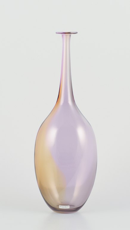 Kosta Boda, Sweden. 
Large, slim-necked art glass vase.