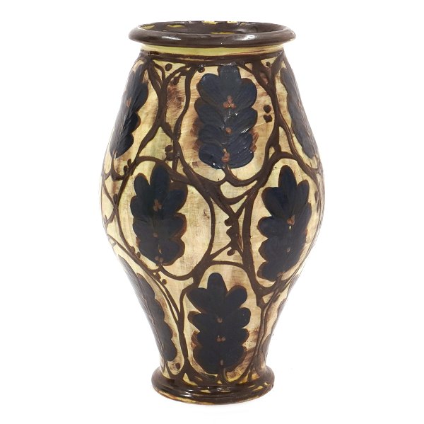 Grosse, signierte und fehlerfreie Steingut Vase von Harman A. Kähler. H: 58cm