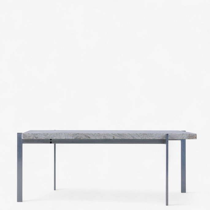 Poul Kjærholm / E. Kold Christensen.
PK 61 - Coffee table with Cippolini marble top on steel frame. Manufacturer