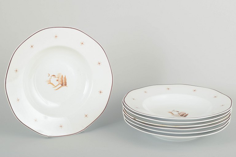 Arabia, Finland
7 soup plates, model Orient.