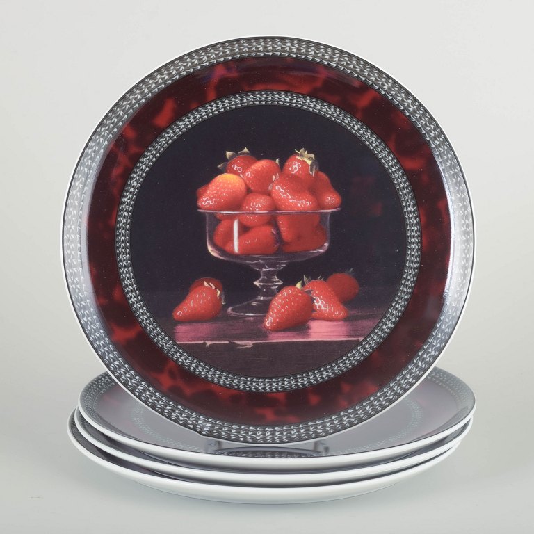 Jean-Claude Chauray for Bernardaud LimogesSæt med 4 tallerkener, slutningen af det 20. århundrede.