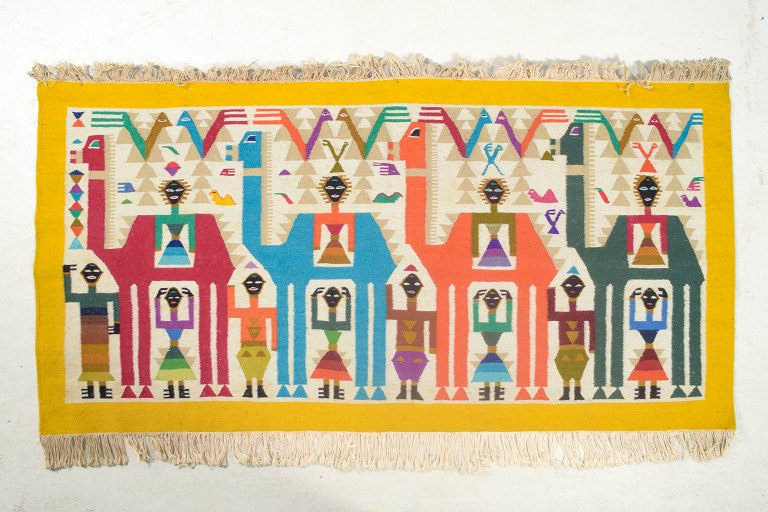 Svensk tekstildesignerRölakan vægtæppe, 1970’erne.