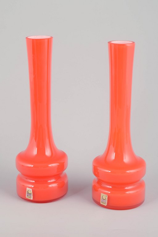 Hyllinge, SverigePar mundblæste vaser, 1970’erne.
