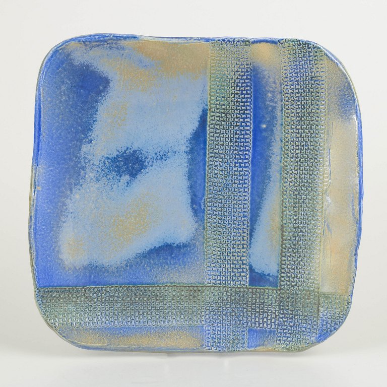 European Studio PotterLarge unique wall dish, 1980s.