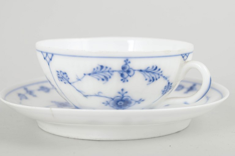 Royal CopenhagenBlue Fluted Plain demitasse cup with saucer, 1890s.