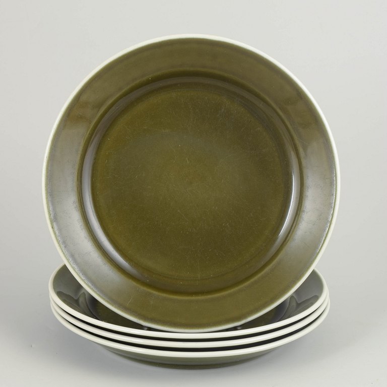 Stig Lindberg for Gustavsberg, sæt på fire middagstallerkener.