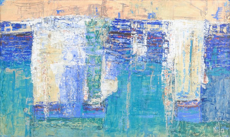 Lauri Nila, abstrakt komposition, finsk kunstner.