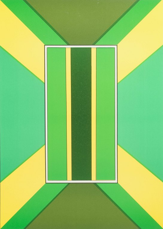 Alexius Huber, farvelitografi, svensk kunstner.