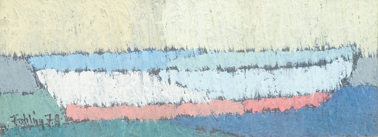 Gunnar Fohlin, oliemaleri på papir, svensk kunstner.