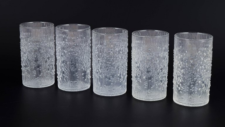 Tapio Wirkkala for Iittala, sæt af fem drikkeglas "Hopla" serien.