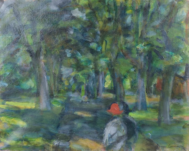 Ejnar Larsen, oliemaleri på lærred, listet dansk billedkunstner.