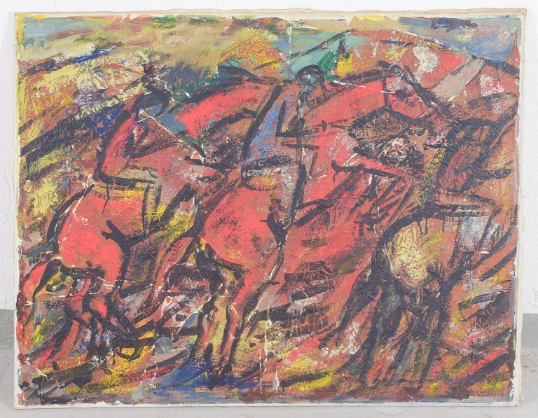 Holger Dall (1903–1986), oliemaleri på lærred, listet dansk kunstner.